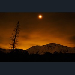 Total Lunar Eclipse Over Winter Park, Colorado