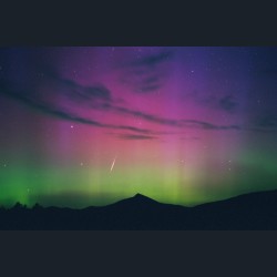 Perseid Meteor and Aurora Over Hahn's Peak #2